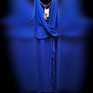 NWT Sapphire Blue Maxi Dress by Kasper Size XXL